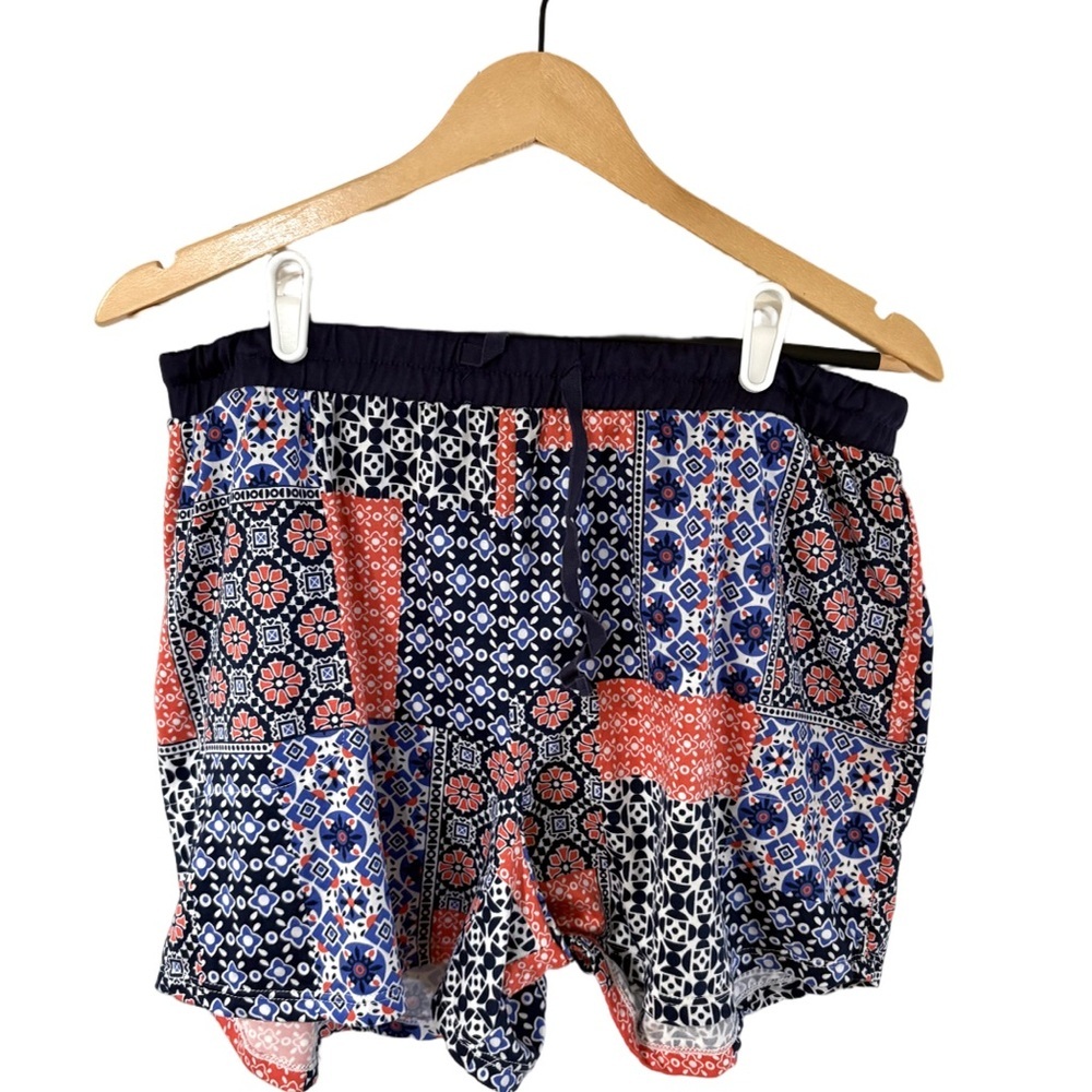 Cuddl Duds Patchwork Print Sleep Shorts | Size Large